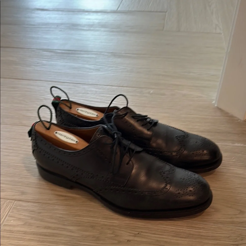 Black Leather Men's Brogues - Picture 2 of 6